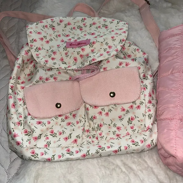 Pretty Feminine Cottagecore Floral Backpack & Puffer purse shoulder bag bundle - Image 7