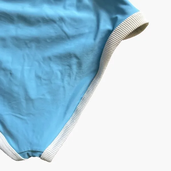 Aerie Blue White Trim Cutout One Piece Swimsuit Racerback Y2K Size Medium - Image 7