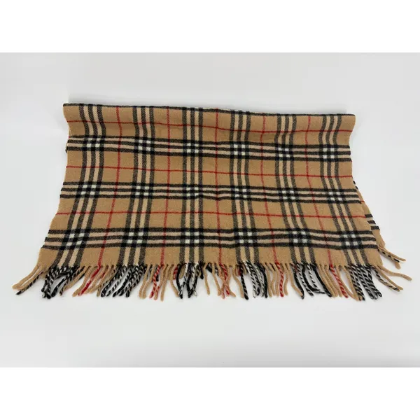 Authentic‎ Vintage Burberrys Nova Check Wool Scarf Camel Plaid Luxury Fringe - Image 5