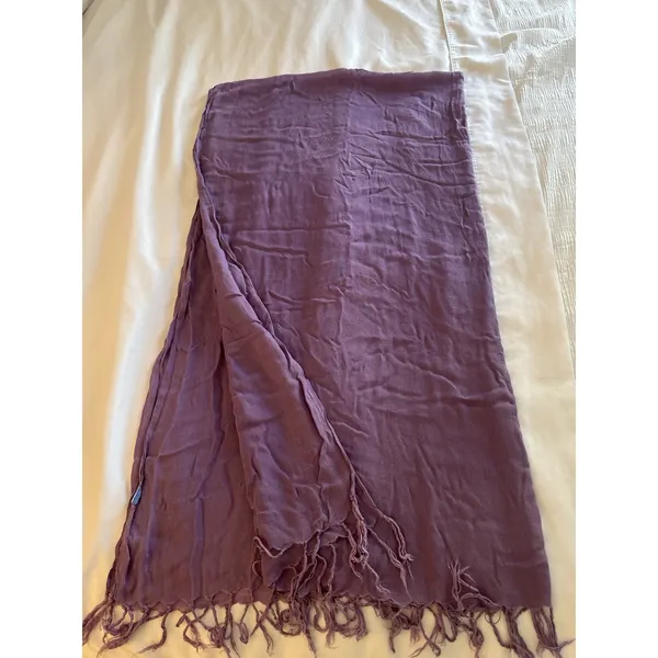 Purple Scarf Shawl Soft Fringe Whimsigoth Indie Boho Festival Travel Y2K - Image 5