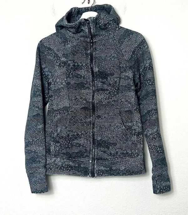 Lululemon Full Zip Floral Print Cotton Fleece Hoodie - Image 5