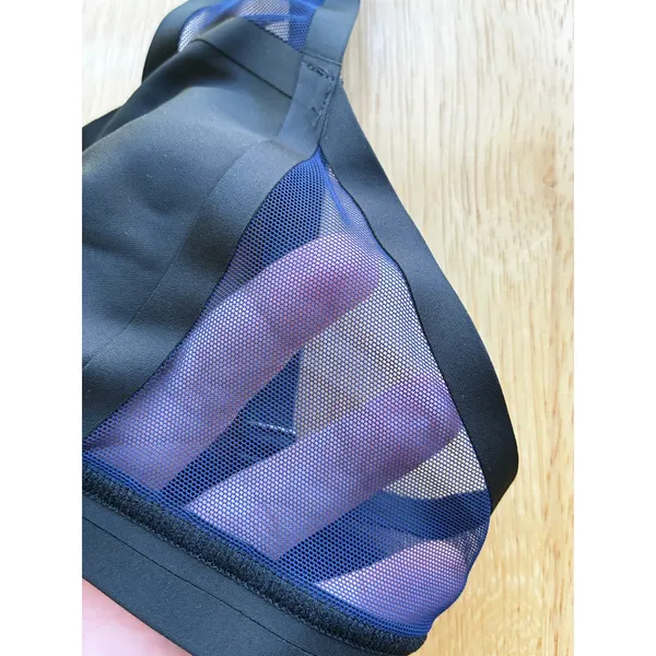 Victoria's Secret Bralette Satin Mesh Black Blue XL NWOT - Image 3