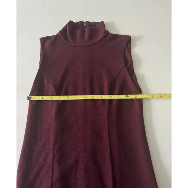 Alice + Olivia Maroon Drop Hem Sleeveless Knit Dress Size 4 - Image 7