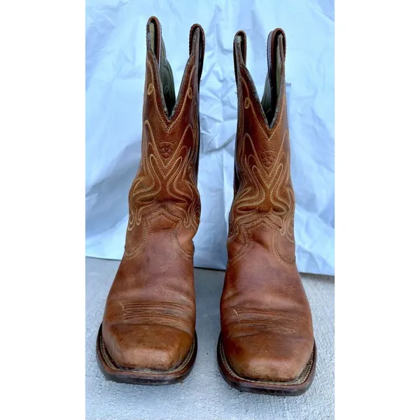 Ariat Legend Leather Western Cowboy Boots 7B Brown Square Toe Russet Rebel - Image 2