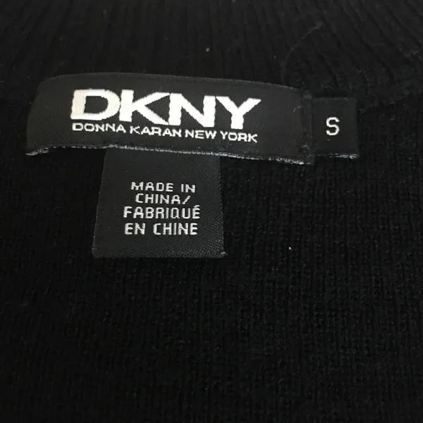 Black Crewneck DKNY Wool & Acrylic Sweater - Image 2