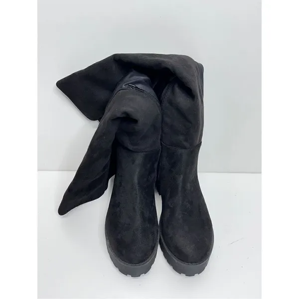 Dirty Laundry Black‎ Over The Knee Lug Sole Stretch Boot Womens Size 6.5 - Image 2