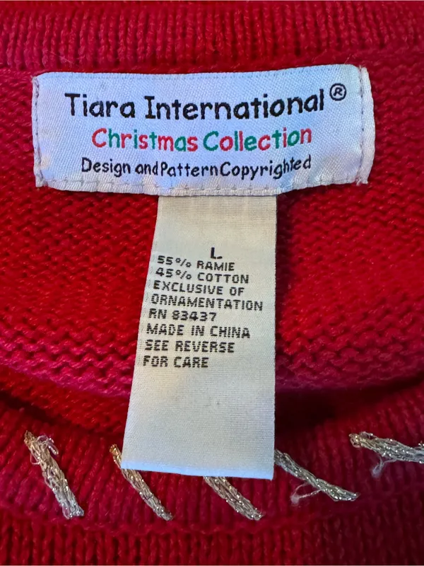 Vintage tiara international ugly Christmas sweater large - Image 10