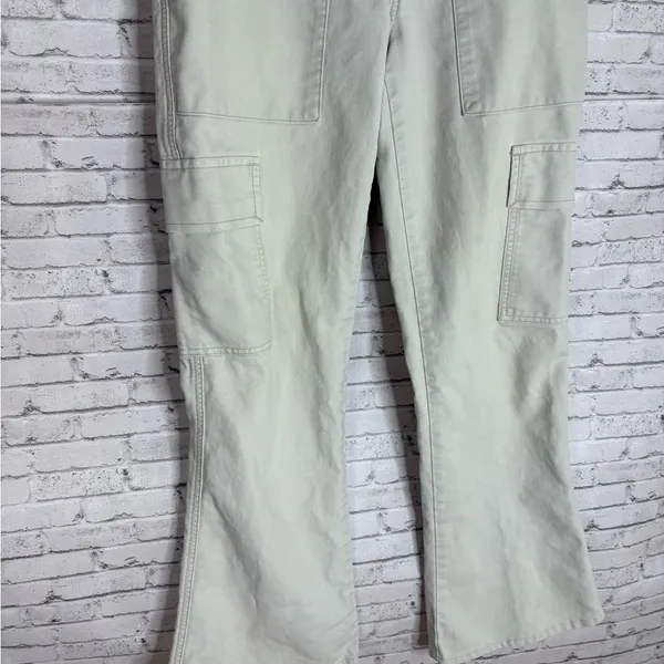 Vintage Abercrombie and Fitch Tan Cargo Utility Flare Jeans - Image 2