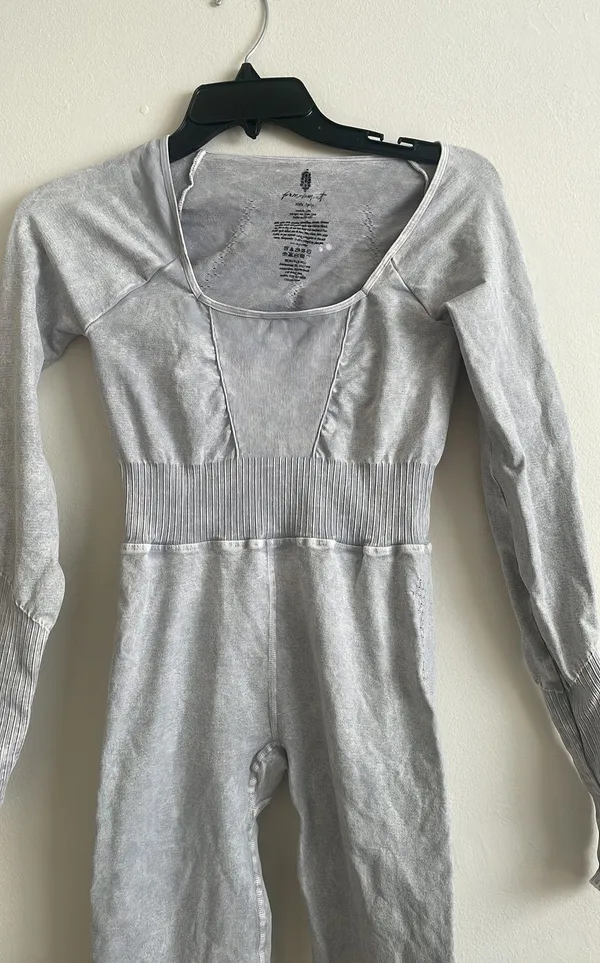 Free People Movement New Good Karma Onesie Ice Grey size XS/S - Image 5