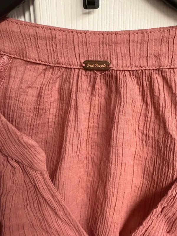 Free People 100% Cotton Rose Colored Button Down Long Sleeve Blouse Small - Image 2