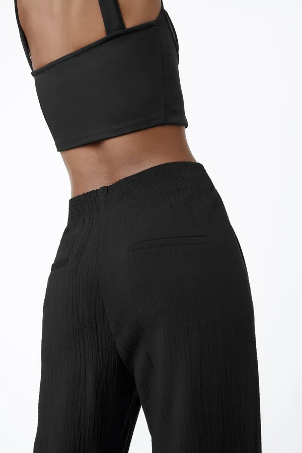 ZARA textured soft high waisted straight leg pants - Image 2