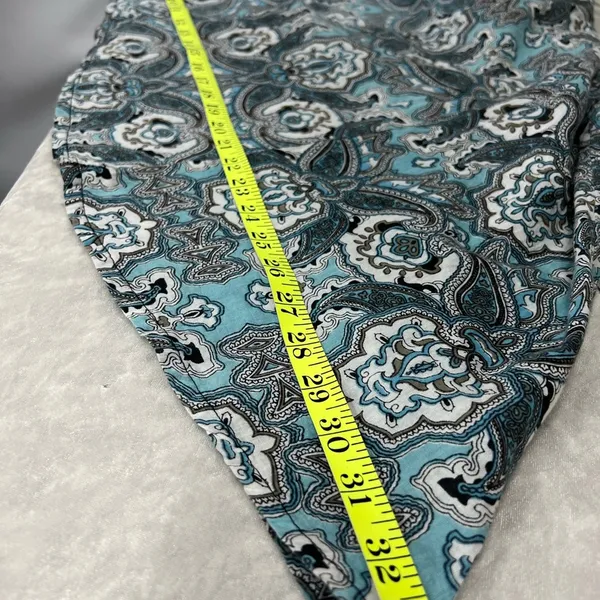 Earthbound Trading Co S Blue White Paisley Flared Leg Pants Womens Wide - Image 7