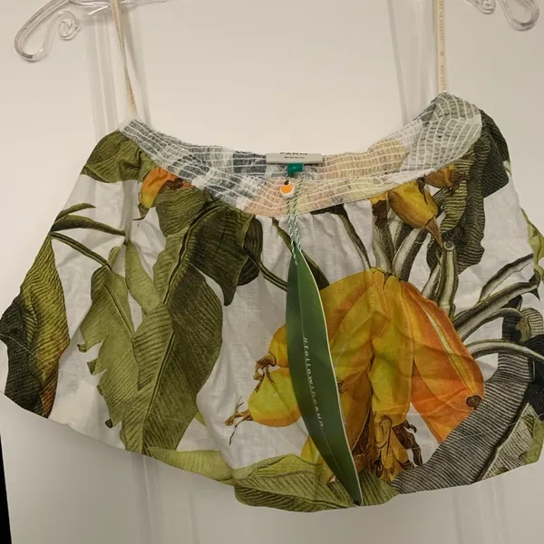 NWT Farm Rio Banana Palm Leaf Crop Top Large Revolve Tube Top - Image 5