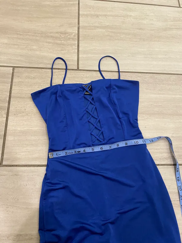 Windsor Blue Bodycon Mini Dress - Image 9