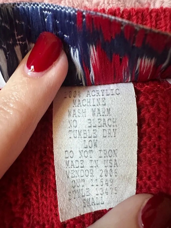 Bedford Fair Vintage 80’s Red Knit Christmas Sweater Vest - Image 4