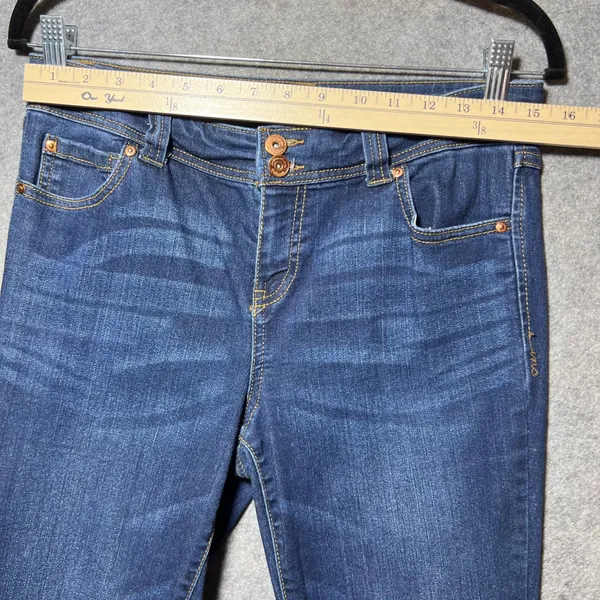 INC Denim Straight Leg Crop Jeans Dark Wash Mid Rise Stretch‎ Womens 6P Petite - Image 2