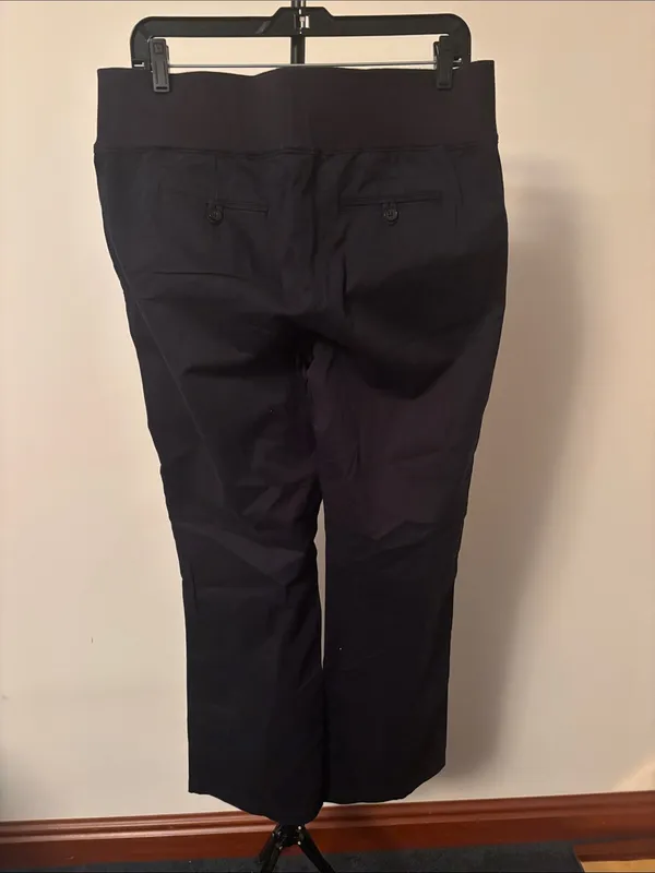 duo Maternity Black Boot-Cut Maternity Pants with Fold-Over Waistband - Image 3