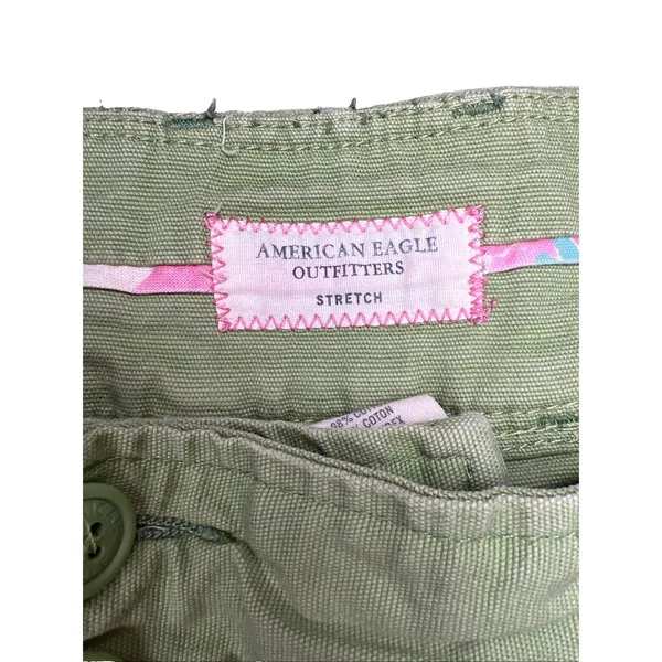 American Eagle Womens 12 Kiwi Green Stretch‎ Capri Pants Cropped Y2K - Image 5