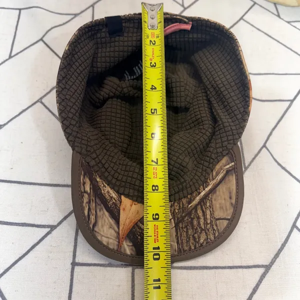 Huntworth Camo Hunting Hat S/M Brown Pink Real Tree Ponytail Grid Fleece Cap - Image 8