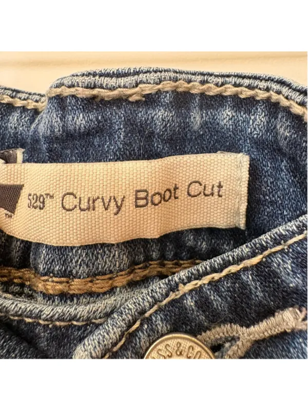 Levis 529 Womens 32” 14M Curvy Bootcut Denim Jeans Medium Wash Mid Rise Stretch - Image 3
