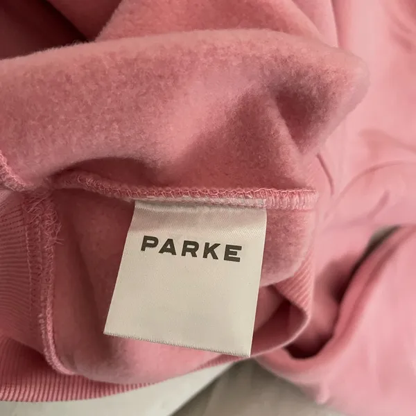PARKE Valentine’s Special Edition Jean Heart Varsity Fleece Mockneck Blush L/XL - Image 4