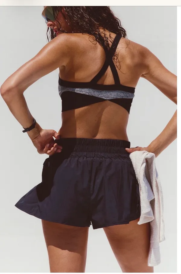 Free People Movement black flowy shorts - Image 3