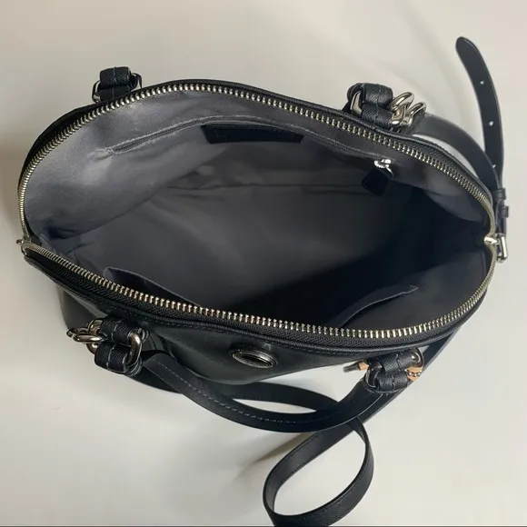 Coach‎ Cora Peyton Black Saffiano Leather Domed Satchel - Image 13