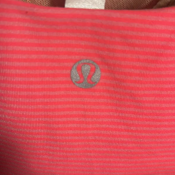 lululemon wholehearted striped NEON orange & red striped tank - Image 3