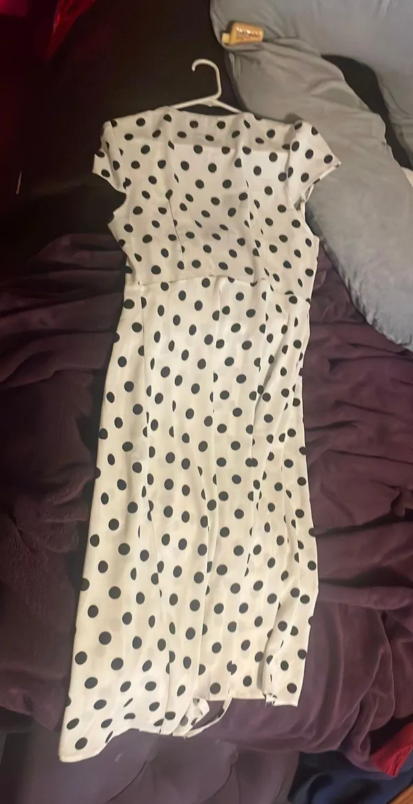 Polka Dot Wrap Midi Dress(XL) - Image 3