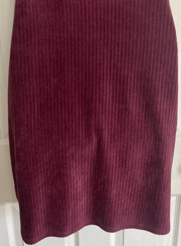 No Bo Maroon Button Front Dress L 11-13 - Image 9