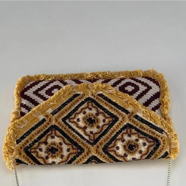 Promod Multi Beaded Fringe Clutch medium multicolor Gold - Image 7