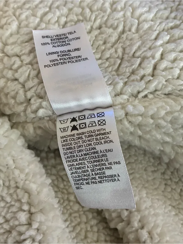 Lucky Brand Plaid Flannel Shacket Sherpa Lined Snap Front Tan Black Gray M - Image 4
