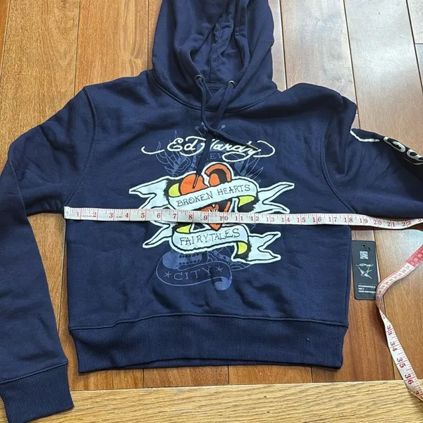 NWT Ed Hardy Broken Heart and Fairytale Navy Eclipse‎ Hoodies Sweatshirt Size S - Image 10