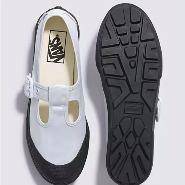NEW VANS Style 93 Mary Jane Canvas Coated Sneakers silver black womens us 10 - Image 3