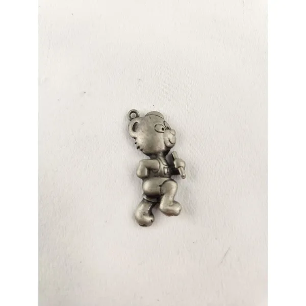 Vintage‎ Pewter Track Bear Pendant Charm Necklace Bracelet Running Runner Baton - Image 8
