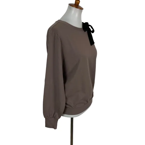 AnyBody Sweater XS Brown Crewneck Pullover Cozy Fall Winter Minimal - Image 3