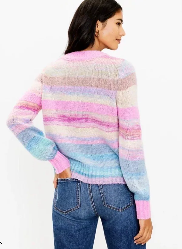 Loft Rainbow Spacedye Knit Sweater $79.50 NWT XS - Image 7