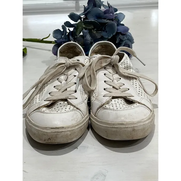 Christian Lacroix White Leather‎ Sneakers Perforated Detail Women's - Image 3
