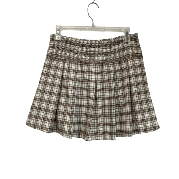 Hollister Plaid Mini Skirt Brown Checkered Y2K‎ Academia Preppy Tennis Size S - Image 2