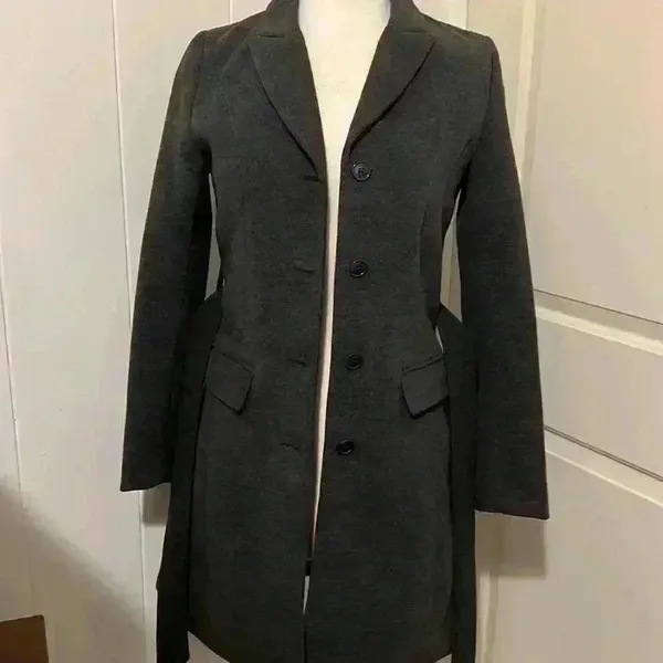 Vintage H&M Trench Coat Gray Size 6 Excellent Used Condition - Image 7