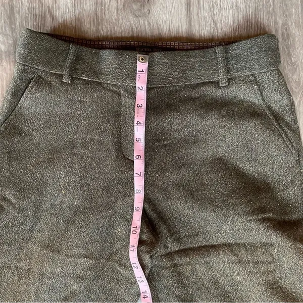 Rachel Roy Olive Wool Blend Shimmer Straight Leg Pants Size 4 - Image 5