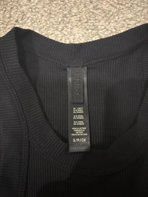 SKIMS Black Ribbed High-Neck Tank - Image 3