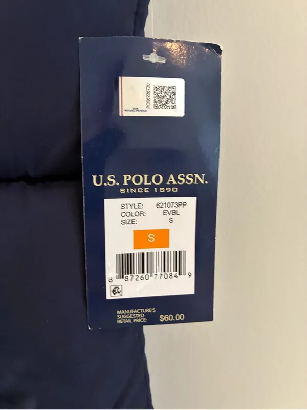 U.S. Polo Assn. Women’s Navy Puffer Vest with Red Logo - Image 2