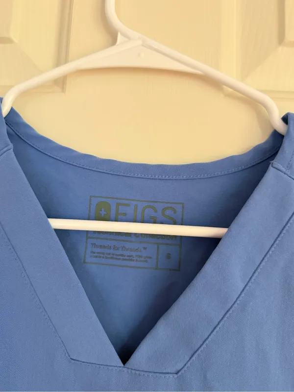 FIGS Blue Scrub Top - Image 2