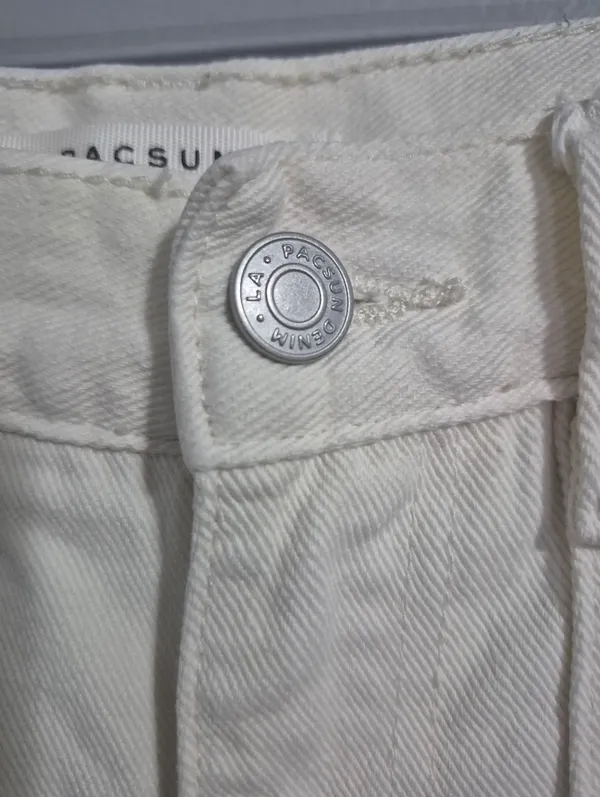 PacSun y2k summer beige Womens Highrise Carpenter cargo white utility Pants 25 - Image 4