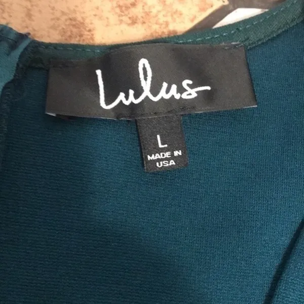 Lulus dark emerald green body-con long sleeve dress size large ladies NWT - Image 11