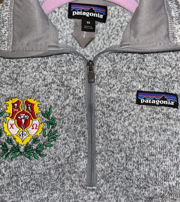 Patagonia Chi Omega Gray Quarter Zip Pullover - Image 2