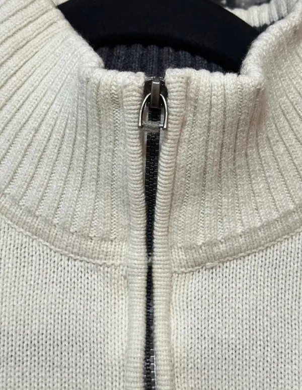 Oscar de la Renta Argyle Quater-Zip Sweater - Image 5