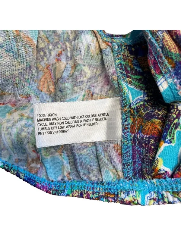 NEW Wild Fable™ Blue Paisley Women's Cap Sleeve Tiny Top M - Image 4