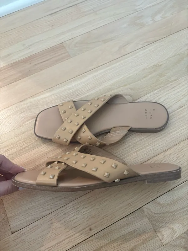 A New Day Beige Studded Sandals - Image 3